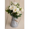 Kytica anglická ruža a hortenzia BIELA 49cm