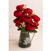 Kytica Pivónia s prízdobou ČERVENÁ 40cm