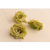 Hlavička ruže so zeleňou ZELENÁ 9cm