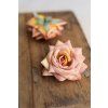 Hlavička ruža rozkvitnutá HNEDO RUŽOVÁ 8cm