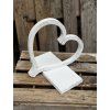 Drevené srdce s podstavcom ležaté 32cm BIELE