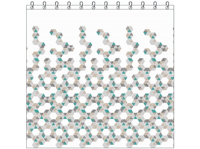 HEXAGONAL Sprchový záves 180x200CM