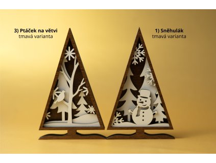 Vrstvený dřevěný stromeček (světlá i tmavá varianta)