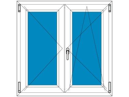 Plastové okno 160x80 Dvoudílné bez středového sloupku Aluplast Ideal 4000