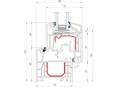 Plastové okno 90x60 Dvoudílné se středovým sloupkem Aluplast Ideal 4000