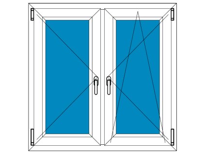 Plastové okno 140x80 Dvoudílné se středovým sloupkem Aluplast Ideal 4000