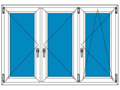 okno aluplast trojkřídlé se sloupky