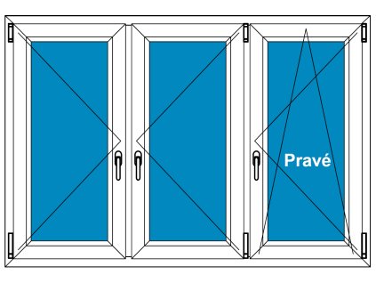 Plastové okno 170x90 Trojdílné se sloupky Aluplast Ideal 4000