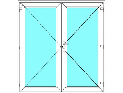 Vchodové dveře 150x230 Dvoukřídlé Aluplast Ideal 4000