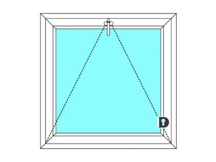 Plastové okno 1200x422 mm Jednokřídlé Sklopné větrací Ekosun 6