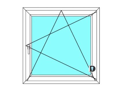 Plastové okno 90x90 cm Jednokřídlé Otevírací a sklopné Ekosun 6