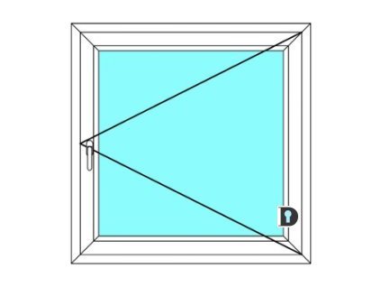 Plastové okno 50x80 cm Jednokřídlé Otevírací Ekosun 6