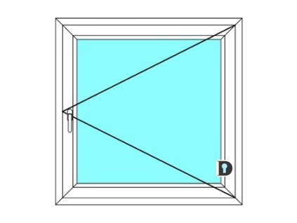 Plastové okno 120x130 cm Jednokřídlé Otevírací Ekosun 6