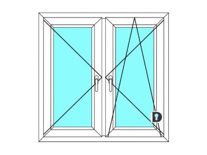 Plastové okno 110x90 Dvoudílné se středovým sloupkem Ekosun 6