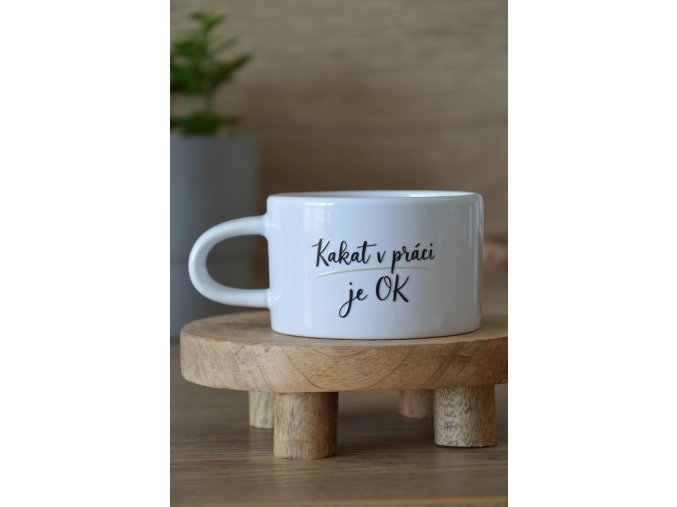 Vtipný hrníček makronka "Kakat v práci je OK"