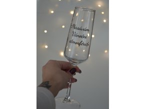 Šampusová sklenice "Nasávám Vánoční atmosfétu"