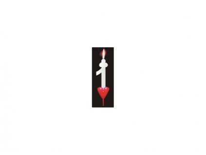 Świeczka do tortu z sercem - 1