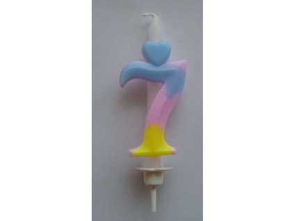 Tęczowa świeczka - cyfry 7