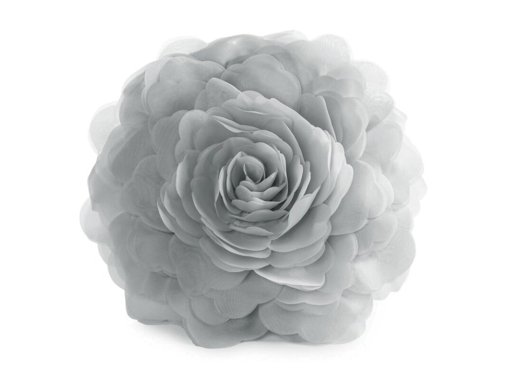 378216 dekoracny vankus 3d flores 6 v striebornej farbe