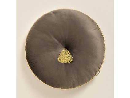 Kulatý polštář ALLURE v hnědé barvě - průměr 45cm