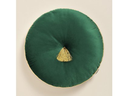 Kulatý polštář ALLURE v zelené barvě - průměr 45cm