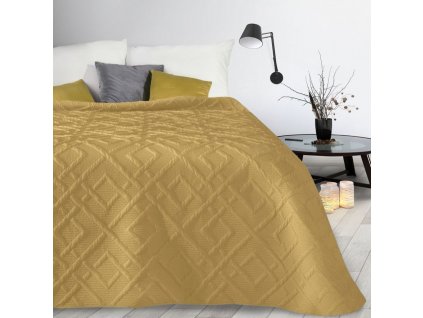 Přehoz na postel v hořčicové barvě NHH-04