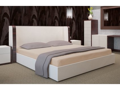 Prostěradlo Jersey s gumičkou cappuccino PRZJ15