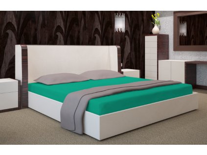 Prostěradlo Jersey s gumičkou smaragdové PRZJ-038