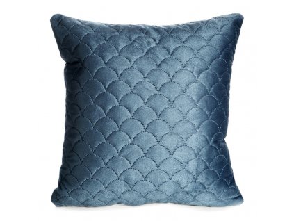 Prošívaný velurový povlak na polštář ARIEL v modré barvě 40x40cm