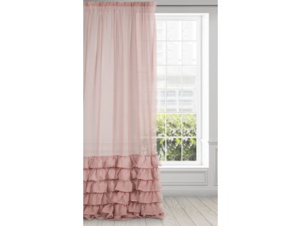 Záclona s volány DOLLY 140x250cm růžová