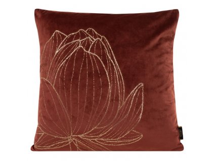 Sametový dekorační povlak na polštář BLINK19 45x45cm - cihlový