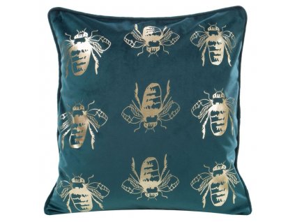 Sametové dekorační povlečení na polštář JIR-07 v tyrkysové barvě