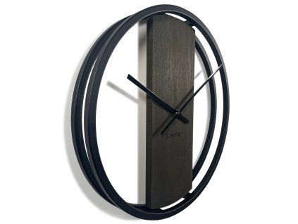 173695 kovove hodiny s dubovym drevom loft oval wenge