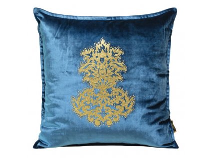 Sametové dekorační povlečení na polštář ROYAL 4 modrá