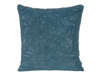 Sametové dekorační povlečení na polštář s reliéfním vzorem OCTAVIA v modré barvě - 40x40cm