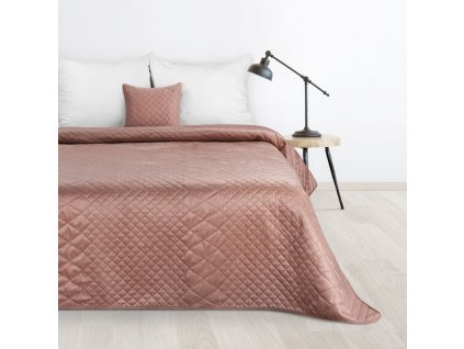 Sametový přehoz na postel LUIZ3 v růžové barvě