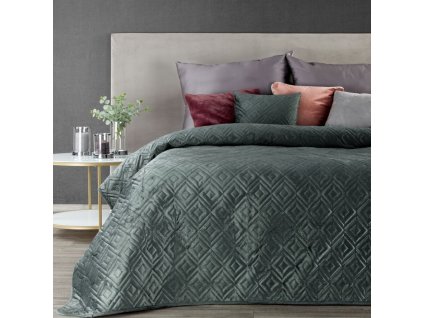 Sametový přehoz na postel NHA-04 v tmavě matové barvě 220x240cm