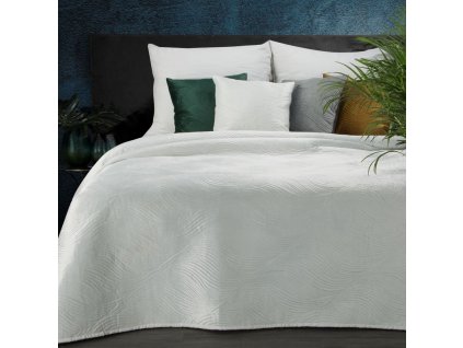 Sametový přehoz na postel NKL-04 v bílé barvě