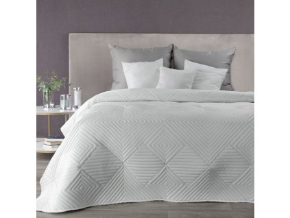Sametový přehoz na postel SOFIA2 v bílé barvě
