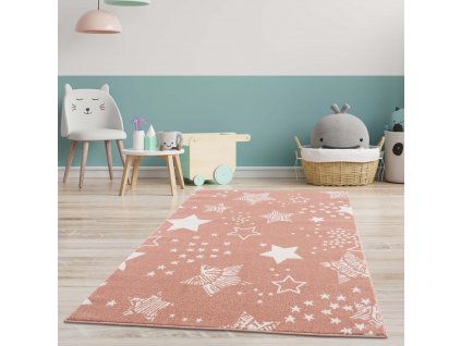 Dětský koberec ANIME - vzor 9387 Růžové hvězdy