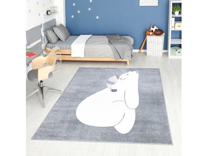 Dětský koberec ANIME s medvědem vzor 921 šedý 1
