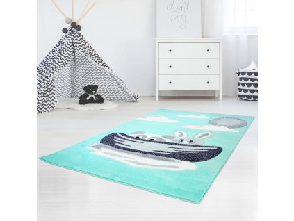 Dětský koberec BEAUTY mentolový s lodí