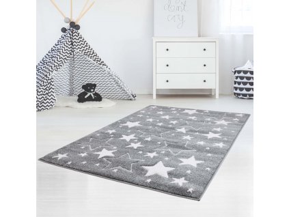 Dětský koberec BEAUTY šedé hvězdy
