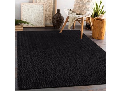 Jednobarevný koberec FANCY 805 - černý