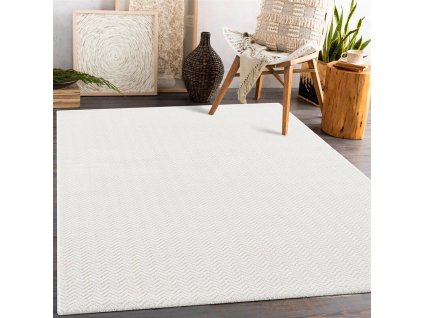 Jednobarevný koberec FANCY 805 - smetanově bílý