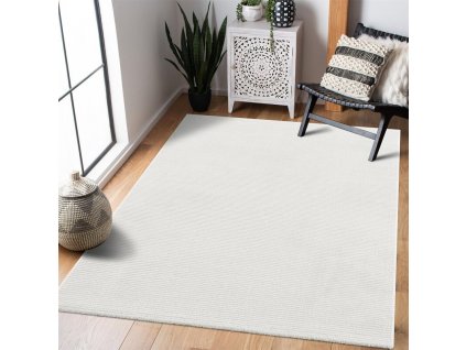 Jednobarevný koberec FANCY 900 - smetanově bílý