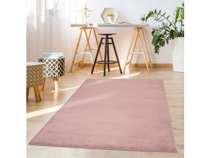 Kožešinový koberec TOPIA - pudrově růžový