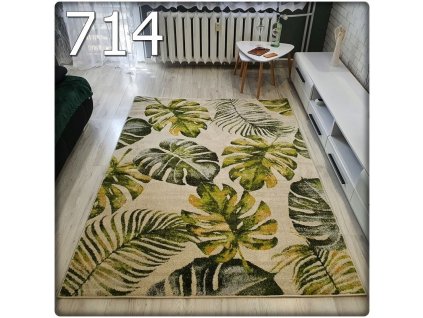 Moderní koberec GARDEN se vzorem listů 714