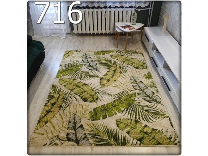 Moderní koberec GARDEN se vzorem listů 716