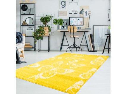 Moderní koberec MODA - 1507 žlutý vzor
